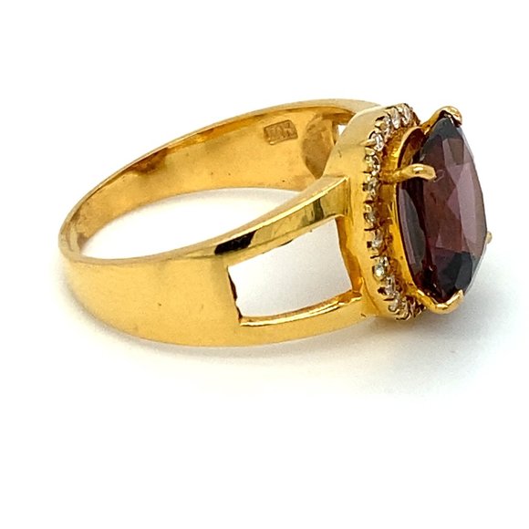 Certified Spinel 3.50ct Diamonds Solid 21K Ring - Picture 3 of 9